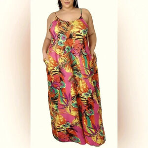 Lexiart Spaghetti Dresses Sexy Summer Long Maxi Dress with Pockets Beach…